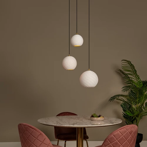 Lucide BINA - Suspension - Ø 40 cm - 3xE27 - Blanc - ambiance 1